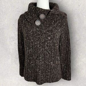 Vintage April Cornell Brown Chunky Turtleneck Sweater Womens Size Medium Knit‎ M